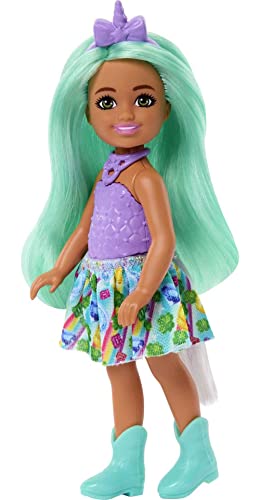 MUÑECA BARBIE CHELSEA INSPIRADA EN UNICORNIO CON PELO VERDE JUGUETES DE UNICORNIO DIADEMA CON CUERNO DE UNICORNIO Y COLA - 2