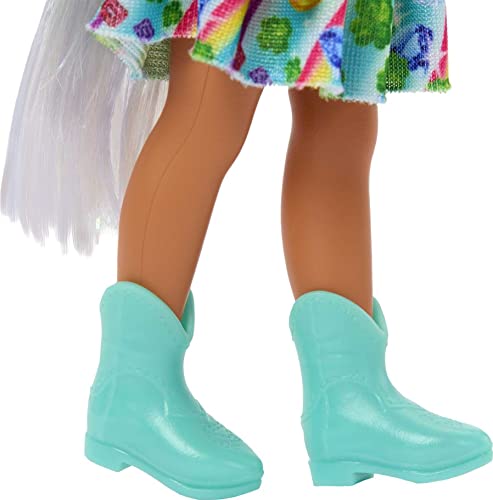 MUÑECA BARBIE CHELSEA INSPIRADA EN UNICORNIO CON PELO VERDE JUGUETES DE UNICORNIO DIADEMA CON CUERNO DE UNICORNIO Y COLA - 5