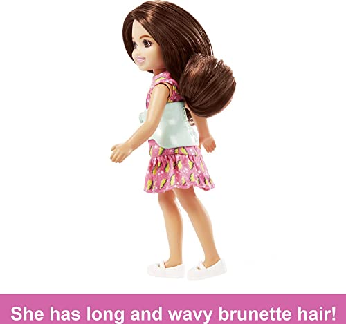 MUÑECA BARBIE CHELSEA MUÑECA PEQUEÑA CON ABRAZADERA PARA CURVATURA DE LA COLUMNA VERTEBRAL POR ESCOLIOSIS MORENA USANDO VESTIDO - 4
