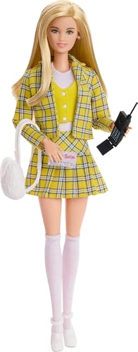 MUÑECA BARBIE SIGNATURE COLECCIÓN CLUELESS CHER EN TRAJE A CUADROS AMARILLO CON MOCHILA TELÉFONO CELULAR Y ACCESORIOS DE PERMISO - 2