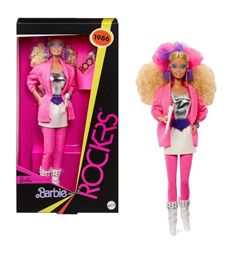 BARBIE SIGNATURE DOLL AND THE ROCKERS COLLECTIBLE REPRO DOLL LÍNEA 40 ANIVERSARIO DE 1986 SOPORTE PARA MUÑECA Y EMBALAJE - 1