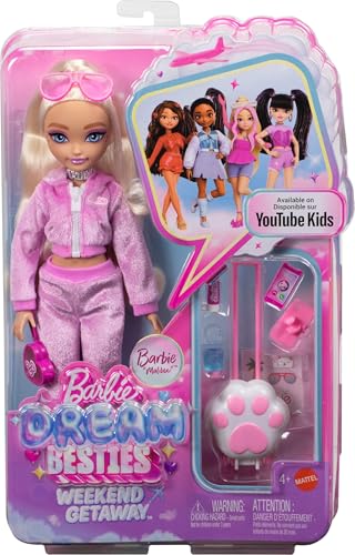 BARBIE DREAM BESTIES WEEKEND GETAWAY MALIBU MUÑECA Y ACCESORIOS MUÑECA DE MODA CON MODAS EXTRAÍBLES Y 7 PIEZAS DE JUGUETE - 6