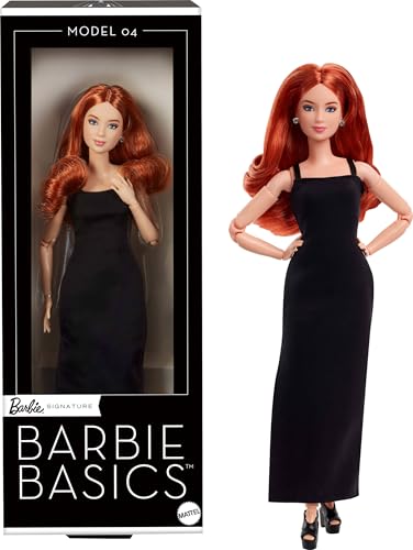 BARBIE BASICS MUÑECA COLECCIONISTA MODELO 04 CON PELO RIZADO ROJO MINI VESTIDO NEGRO Y ZAPATOS DE PLATAFORMA MODA DE AJUSTE - 1