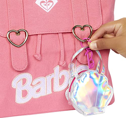 BARBIE CONJUNTO DE ROPA CON TEMÁTICA DE PLAYA 5 ACCESORIOS Y BOLSA CON CREMALLERA EN FORMA DE CONCHA CON ANILLO DE CLIP - 3