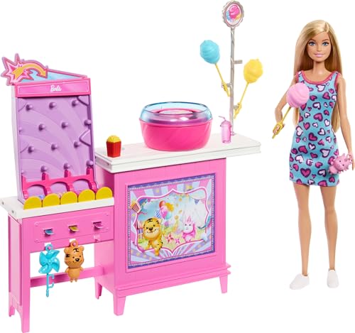 BARBIE MYSTERIES BEACH DETECTIVES MALIBU DOLL COTTON CANDY GAME BOOTH PLAYSET CON 20 ACCESORIOS INCLUYENDO PREMIOS - 1