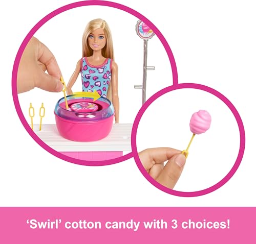 BARBIE MYSTERIES BEACH DETECTIVES MALIBU DOLL COTTON CANDY GAME BOOTH PLAYSET CON 20 ACCESORIOS INCLUYENDO PREMIOS - 2