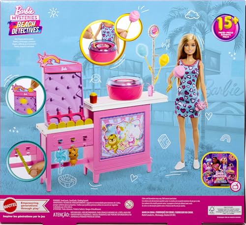 BARBIE MYSTERIES BEACH DETECTIVES MALIBU DOLL COTTON CANDY GAME BOOTH PLAYSET CON 20 ACCESORIOS INCLUYENDO PREMIOS - 6