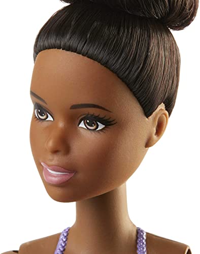 BARBIE MUÑECA BAILARINA EN TUTÚ EXTRAÍBLE MORADO CON PELO NEGRO RECOGIDO OJOS MARRONES BRAZOS EN POSTURA DE BALLET Y ZAPATOS - 2