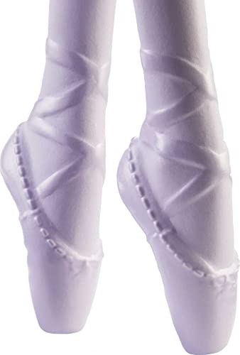 BARBIE MUÑECA BAILARINA EN TUTÚ EXTRAÍBLE MORADO CON PELO NEGRO RECOGIDO OJOS MARRONES BRAZOS EN POSTURA DE BALLET Y ZAPATOS - 4