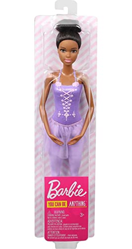 BARBIE MUÑECA BAILARINA EN TUTÚ EXTRAÍBLE MORADO CON PELO NEGRO RECOGIDO OJOS MARRONES BRAZOS EN POSTURA DE BALLET Y ZAPATOS - 6