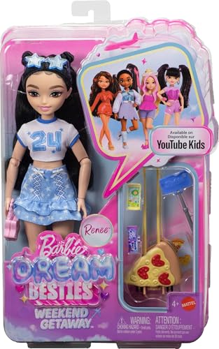 BARBIE DREAM BESTIES WEEKEND GETAWAY RENEE MUÑECA Y ACCESORIOS MUÑECA DE MODA CON MODAS EXTRAÍBLES Y 7 PIEZAS DE JUGUETE - 6