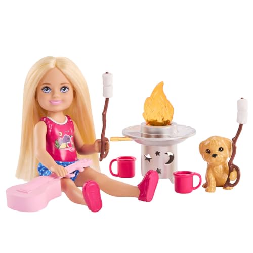 SET DE JUEGOS AL AIRE LIBRE BARBIE CHELSEA CONJUNTO DE FAMILIA Y AMIGOS CON MUÑECA PEQUEÑA RUBIA CACHORRO Y MÁS DE 5 ACCESORIOS - 1