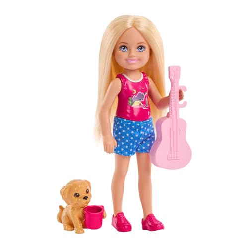 SET DE JUEGOS AL AIRE LIBRE BARBIE CHELSEA CONJUNTO DE FAMILIA Y AMIGOS CON MUÑECA PEQUEÑA RUBIA CACHORRO Y MÁS DE 5 ACCESORIOS - 3