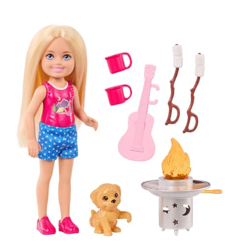 SET DE JUEGOS AL AIRE LIBRE BARBIE CHELSEA CONJUNTO DE FAMILIA Y AMIGOS CON MUÑECA PEQUEÑA RUBIA CACHORRO Y MÁS DE 5 ACCESORIOS - 5