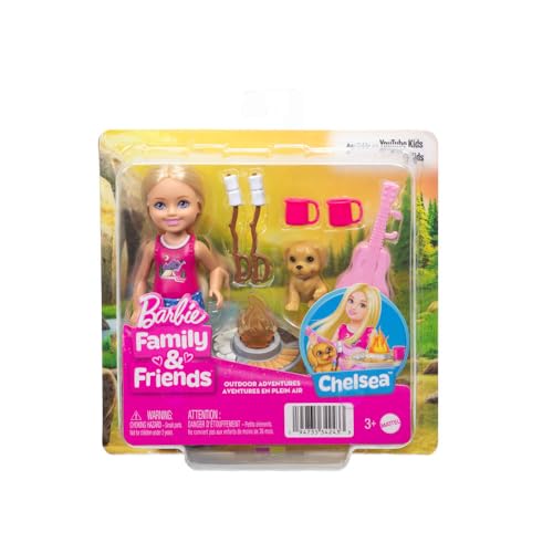 SET DE JUEGOS AL AIRE LIBRE BARBIE CHELSEA CONJUNTO DE FAMILIA Y AMIGOS CON MUÑECA PEQUEÑA RUBIA CACHORRO Y MÁS DE 5 ACCESORIOS - 6