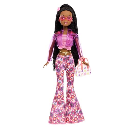 BARBIE MUÑECA Y ACCESORIOS SIGNATURE MY SCENE JAI TRENZAS NEGRAS TRAJE INSPIRADO EN Y2K CON PARTE SUPERIOR ROSA CHAQUETA - 4