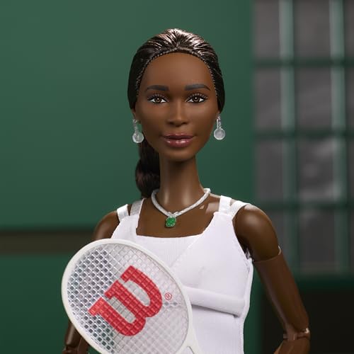SERIE BARBIE INSPIRING WOMEN MUÑECA DE MODA VENUS WILLIAMS CON UNIFORME DE TENIS CARACTERÍSTICO Y RAQUETA INCLUYE EMBALAJE - 3