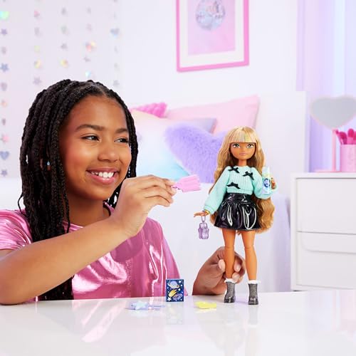 MUÑECA BARBIE DREAM BESTIES Y ACCESORIOS MUÑECA DE MODA POSABLE ZIA CON MODAS REMOVIBLES Y PELO ONDULADO MARRÓN 7 PIEZAS - 2