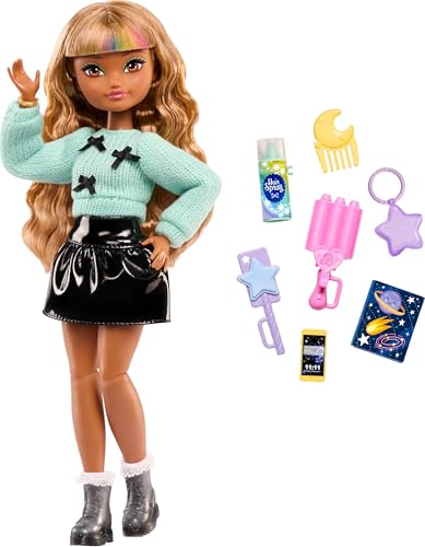 MUÑECA BARBIE DREAM BESTIES Y ACCESORIOS MUÑECA DE MODA POSABLE ZIA CON MODAS REMOVIBLES Y PELO ONDULADO MARRÓN 7 PIEZAS - 5
