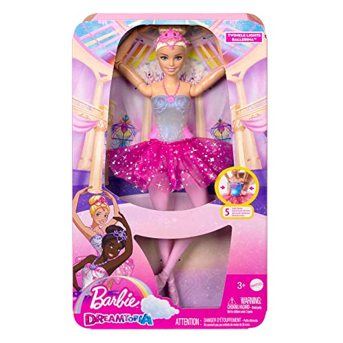 MUÑECA BARBIE DREAMTOPIA TWINKLE LIGHTS BALLERINA CON CABELLO RUBIO Y FUNCIÓN DE LUZ QUE LLEVA UNA CINTA REAL PARA LA CABEZA - 6