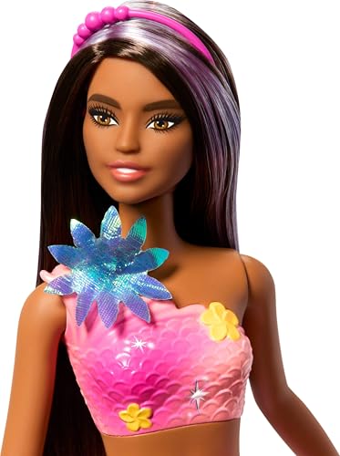 BARBIE MUÑECAS DE JUGUETE SIRENA CON FUNCIÓN DE FLORES MÁGICAS QUE FLORECEN POR SORPRESA COLAS DEGRADADAS ACCESORIO DE DIADEMA - 4