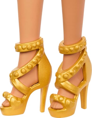 BARBIE MUÑECA DE BAILE DE BAILE DE MODA CON VESTIDO DE VOLANTES ROJOS ZAPATOS DE BAILE Y CABELLO DE ESTILO MARRÓN ACCESORIO - 4