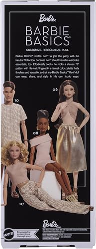 BARBIE BASICS MODEL COLLECTOR KEN FASHION DOLL 10 CON CABELLO MORENO EN CAMISA Y PANTALONES CORTOS CON ESTAMPADO A JUEGO MODA - 6