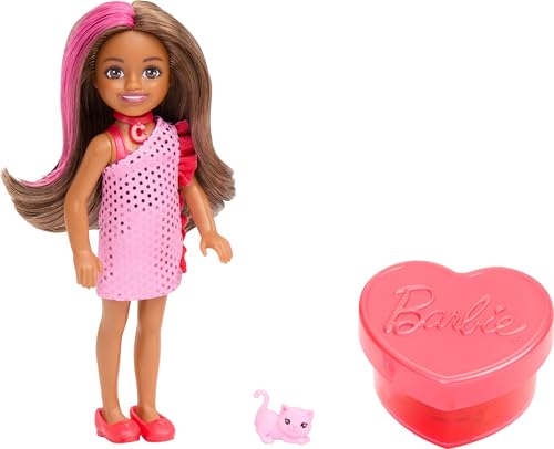 SET DE MUÑECAS BARBIE PARTY UNBOXED CHELSEA SERIE GLAM PARTY CON 6 SORPRESAS INCLUYENDO MASCOTA Y CAMBIO DE COLOR LOS ESTILOS - 3