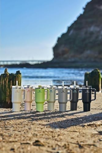STANLEY QUENCHER H20 VASO CON POPOTE DE 40 OZ TAPA FLOWSTATE DE 3 POSICIONES COMPATIBLE CON PORTAVASOS PARA VIAJES VASO DE ACERO - 2