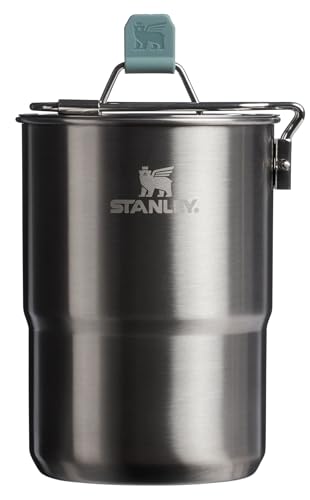 STANLEY WILDFARE GO JUEGO DE COCINA DE ACERO INOXIDABLE DE 4 PIEZAS CON DOS TAZAS OLLA Y TAPA DE 32 OZ CON MANGO PLEGABLE - 1