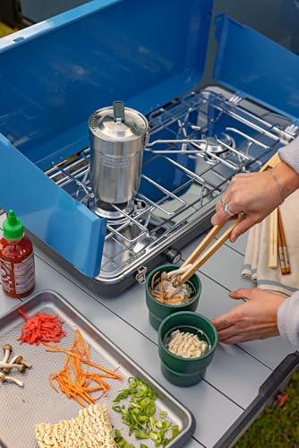 STANLEY WILDFARE GO JUEGO DE COCINA DE ACERO INOXIDABLE DE 4 PIEZAS CON DOS TAZAS OLLA Y TAPA DE 32 OZ CON MANGO PLEGABLE - 4