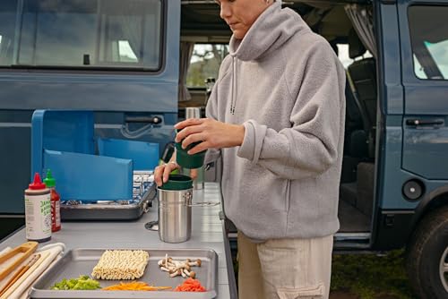 STANLEY WILDFARE GO JUEGO DE COCINA DE ACERO INOXIDABLE DE 4 PIEZAS CON DOS TAZAS OLLA Y TAPA DE 32 OZ CON MANGO PLEGABLE - 6