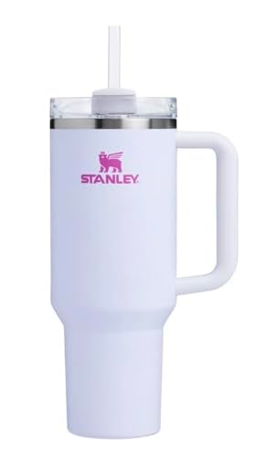 STANLEY QUENCHER VASO H2O DE 30 ONZAS 088 L CRYSTAL CRUSH BLANCO TEXTURIZADO CON ROSA - 1