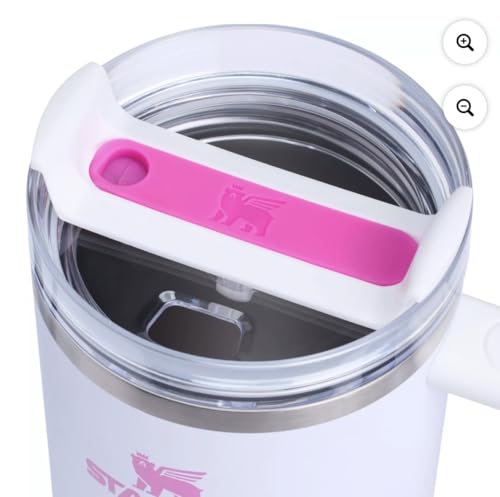 STANLEY QUENCHER VASO H2O DE 30 ONZAS 088 L CRYSTAL CRUSH BLANCO TEXTURIZADO CON ROSA - 2