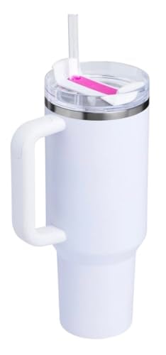 STANLEY QUENCHER VASO H2O DE 30 ONZAS 088 L CRYSTAL CRUSH BLANCO TEXTURIZADO CON ROSA - 3