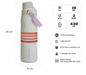 STANLEY VARSITY ICEFLOW AEROLIGHT BOTELLA DE AGUA DE FLUJO RÁPIDO DE 24 ONZAS TAPA DE BOQUILLA EN ÁNGULO LIGERA Y A PRUEBA - 5