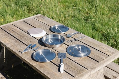 STANLEY WILDFARE PRO PLATO DE ACERO INOXIDABLE PLATO APILABLE DE 8 PULGADAS VAJILLA PORTÁTIL PARA EXTERIORES ESENCIALES - 4