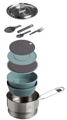 STANLEY WILDFARE GO JUEGO DE PREPARACIÓN Y COCINA DE ACERO INOXIDABLE DE 14 PIEZAS CACEROLA DE 165 CUARTOS DE GALÓN CON MANGO - 2