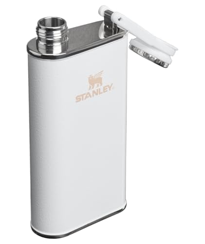 STANLEY CLASSIC EASY FILL FRASCO DE BOCA ANCHA DE 8 ONZAS FRASCO DE CADERA A PRUEBA DE FUGAS TAPA CONECTADA CON BISAGRA QUE - 2