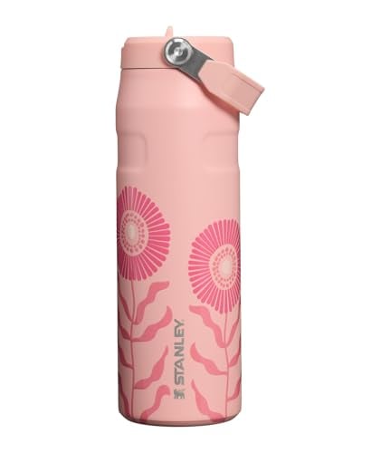 STANLEY ICEFLOW FLIP STRAW 20 WATER BOTTLE 24 OZ BUILTIN STRAW WITH LARGER OPENING LIGHTWEIGHT AND LEAK RESISTANT INSULATED - 1