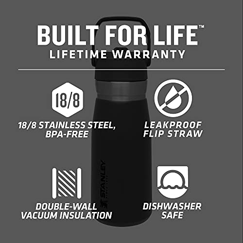 STANLEY ICEFLOW BOTELLA DE ACERO INOXIDABLE CON PAJILLA BOTELLA DE AGUA AISLADA AL VACÍO PARA EL HOGAR LA OFICINA O EL AUTOMÓVIL - 2