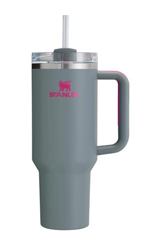 STANLEY QUENCHER H20 FLOWSTATE VASO AISLADO AL VACÍO DE ACERO INOXIDABLE CON TAPA Y POPOTE PARA AGUA TÉ HELADO O CAFÉ ROCA GRIS - 1