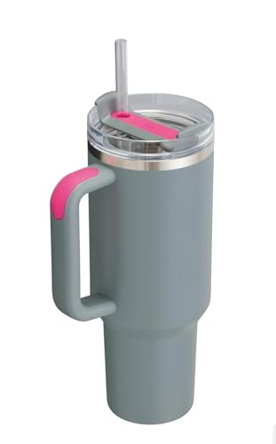 STANLEY QUENCHER H20 FLOWSTATE VASO AISLADO AL VACÍO DE ACERO INOXIDABLE CON TAPA Y POPOTE PARA AGUA TÉ HELADO O CAFÉ ROCA GRIS - 2