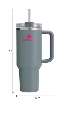 STANLEY QUENCHER H20 FLOWSTATE VASO AISLADO AL VACÍO DE ACERO INOXIDABLE CON TAPA Y POPOTE PARA AGUA TÉ HELADO O CAFÉ ROCA GRIS - 4