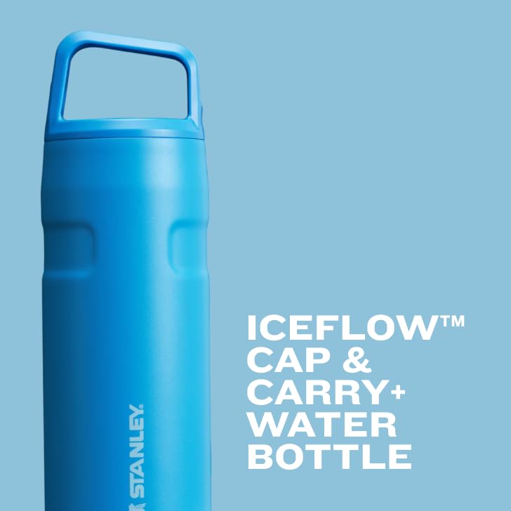 BOTELLA STANLEY ICEFLOW CON TAPA Y PARA LLEVAR BOCA ANCHA CON TAPA DE ROSCA LIGERA Y A PRUEBA DE FUGAS PARA VIAJES Y DEPORTES - 4