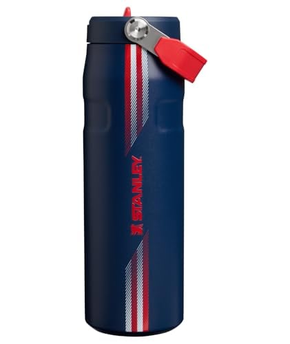 STANLEY ICEFLOW BOTELLA DE AGUA CON PAJILLA ABATIBLE 20 24 ONZAS POPOTE INTEGRADO CON APERTURA MÁS GRANDE LIGERA Y RESISTENTE - 1