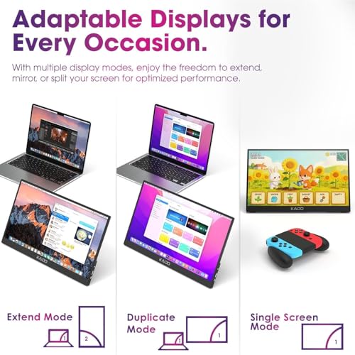 KADO MONITOR PORTÁTIL 156 PULGADAS FHD 1920X1080 USBC HDMI IPS PANTALLA 45W REVERSE CHARGING GAMING MONITOR BUILTIN SPEAKERS - 4
