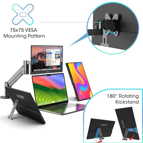 KADO MONITOR PORTÁTIL 156 PULGADAS FHD 1920X1080 USBC HDMI IPS PANTALLA 45W REVERSE CHARGING GAMING MONITOR BUILTIN SPEAKERS - 7
