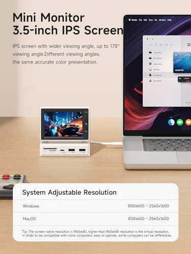 HAGIBIS MINI PANTALLA IPS USB DE 35 PULGADAS CON CONCENTRADOR USB C MONITOR USBC Y HDMI AIDA64 MINI PC CPU RAM HDD MONITOR - 3