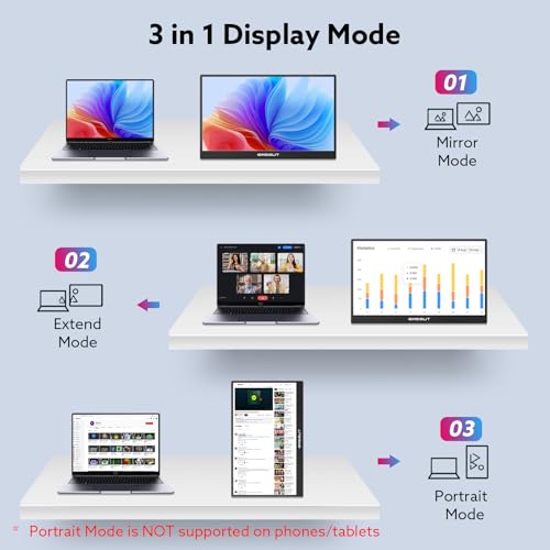 MONITOR PORTÁTIL DE 156 PULGADAS FHD 1080P USBC HDMI PANTALLA DE JUEGOS ULTRADELGADA ALTAVOCES DE SOPORTE INTEGRADOS HDR IPS - 7